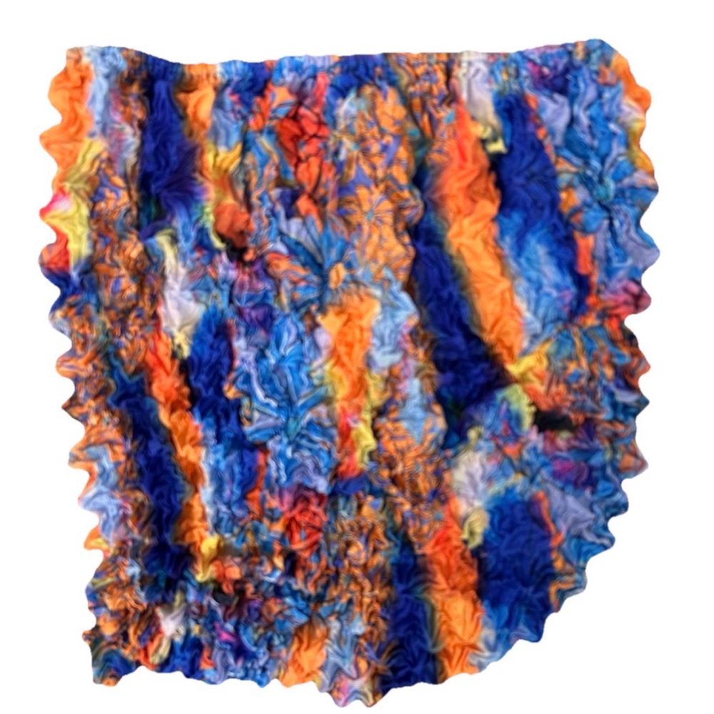 SIZE S/M - Pretty Little Thing Women’s Textured Multicolor Bandeau Tube Crop Top